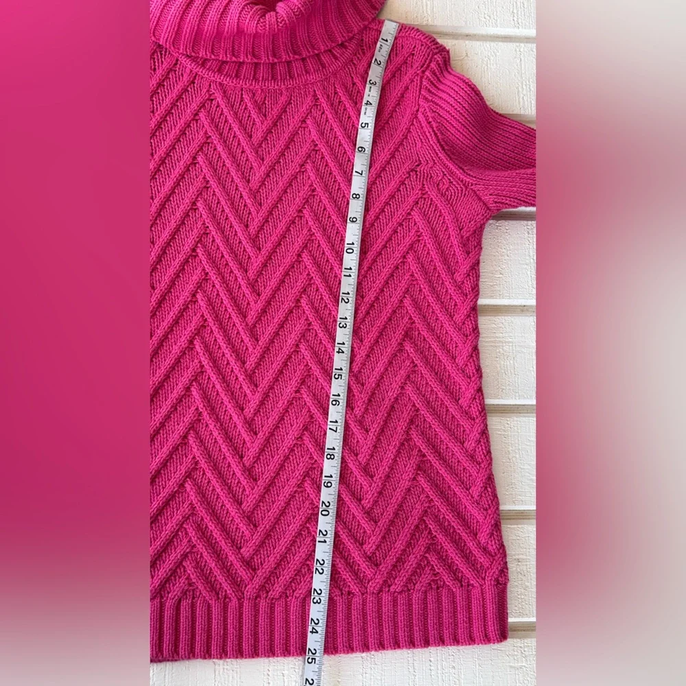Talbots Petites Women’s Cowl Neck Sweater Chunky Knit Chevron‎ Pattern Size P